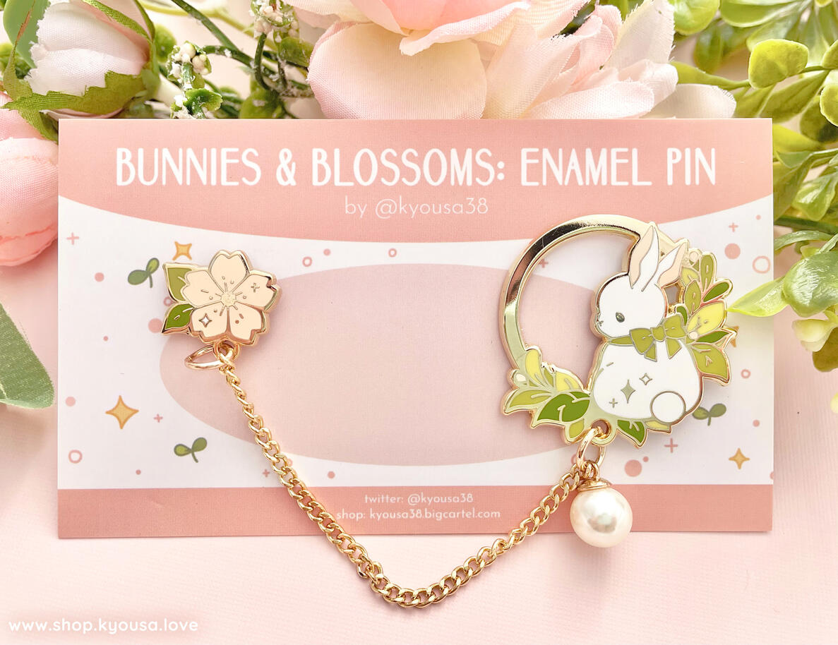 Bunny Linked Enamel Pin