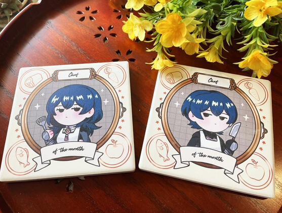 Ceramic coasters (by @shirokumani)!