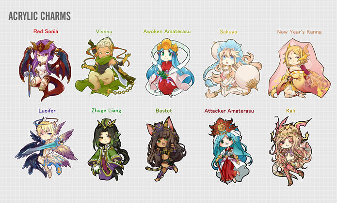 Acrylic charms drawn together with @hinatarotea!